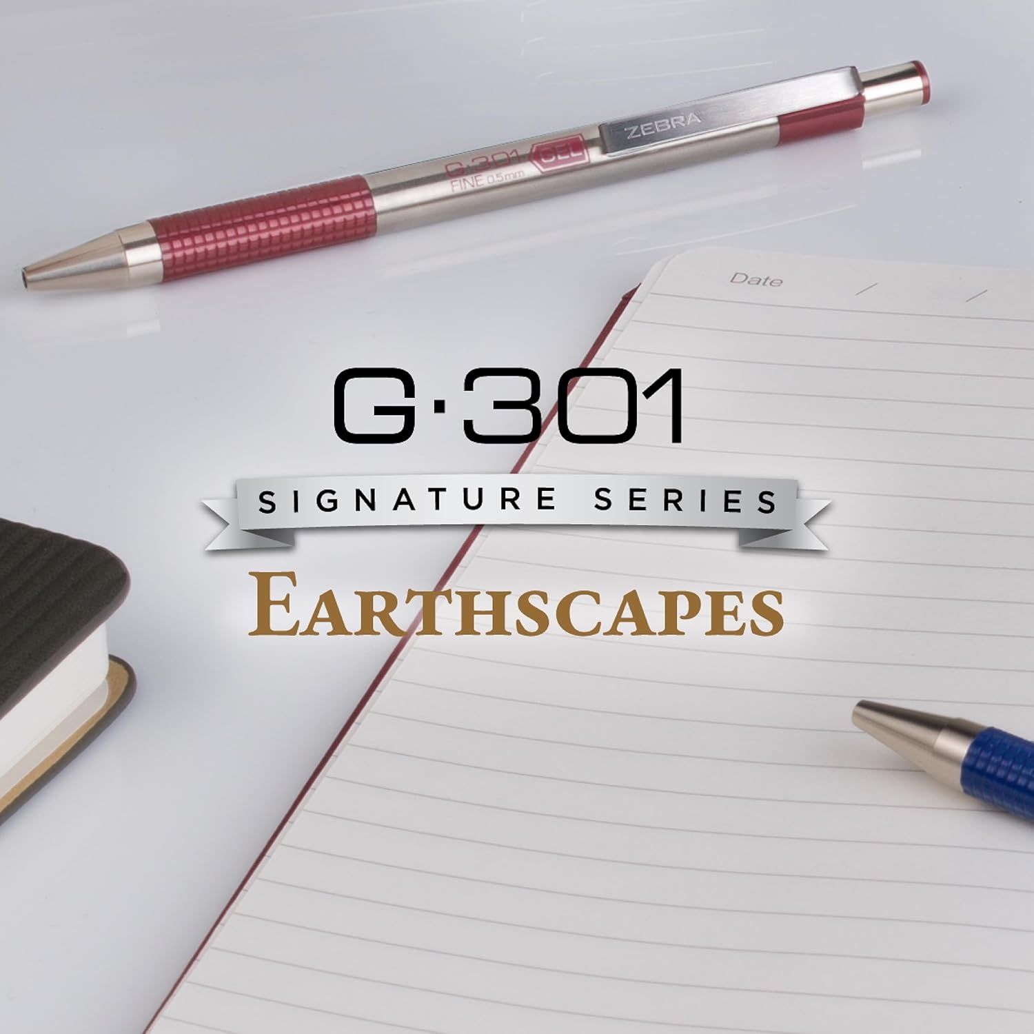 image:imageZebra Pen G301 Signature Series Retractable Gel Pen 05mm Fine Point Stainless Steel Barrel with Textured Grip Assorted Vintage Ink Colors Indigo Butterscotch Cherrywood and Plum 4Pack 47304Assorted Vintage Colors
