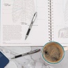 image:imageZebra Pen G301 Signature Series Retractable Gel Pen 05mm Fine Point Stainless Steel Barrel with Textured Grip Assorted Vintage Ink Colors Indigo Butterscotch Cherrywood and Plum 4Pack 47304Black C