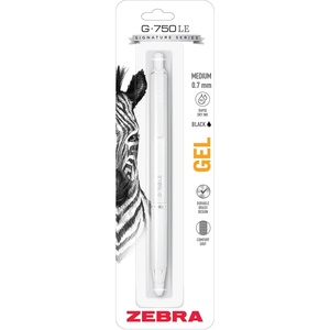 image:imageZebra Pen G750LE Signature Series Retractable Gel Pen Black Ink 07mm Medium Point Pearl White Durable Compact Brass Barrel Comfort Grip Rapid Dry Ink Japanese Craft Detail 1Pack 49611Black C