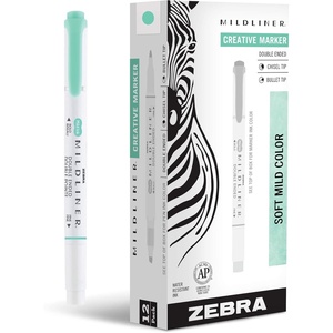 image:imageZebra Pen Mildliner DoubleEnded Highlighter Marker Set Broad and Fine Point Tips Ideal for Bible Highlighting No Bleed Mild Magenta Ink 12Pack 78270upcBlueGreen