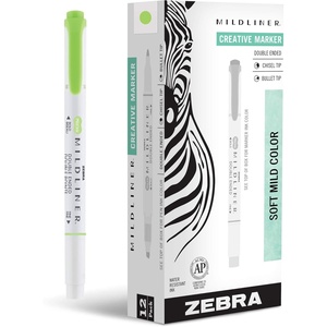 image:imageZebra Pen Mildliner DoubleEnded Highlighter Marker Set Broad and Fine Point Tips Ideal for Bible Highlighting No Bleed Mild Magenta Ink 12Pack 78270upcGreen