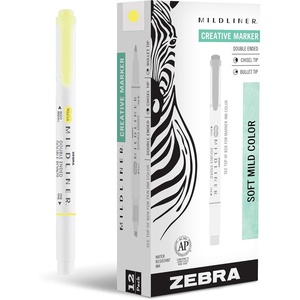 image:imageZebra Pen Mildliner DoubleEnded Highlighter Marker Set Broad and Fine Point Tips Ideal for Bible Highlighting No Bleed Mild Magenta Ink 12Pack 78270upcYellow