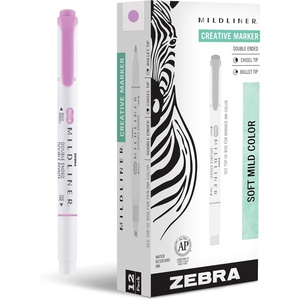 image:imageZebra Pen Mildliner DoubleEnded Highlighter Marker Set Broad and Fine Point Tips Ideal for Bible Highlighting No Bleed Mild Magenta Ink 12Pack 78270upcMagenta