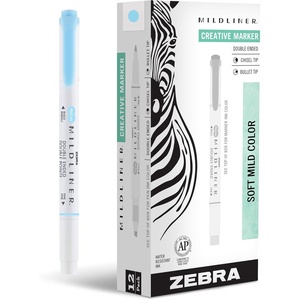 image:imageZebra Pen Mildliner DoubleEnded Highlighter Marker Set Broad and Fine Point Tips Ideal for Bible Highlighting No Bleed Mild Magenta Ink 12Pack 78270upcBlue