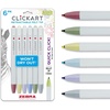 image:imageZebra Pen CLiCKART Retractable Felt Tip Pen Pastel Colors 06mm Fine Point Moisture Absorbing to Prevent Drying Out No Bleed Ideal for Journaling Drawing and Writing 6Pack 69606
