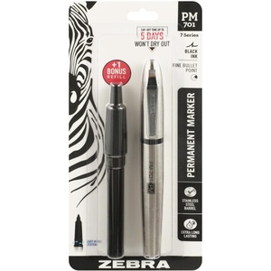 image:imageZebra Pen PM701 Refill Permanent Marker Refill Fine Point Black Ink Fits Zebra STEEL PM701 Permanent Marker Bold and Lasting Marking Performance Quick and Easy Replacement 1Pack 80111Black with Refill