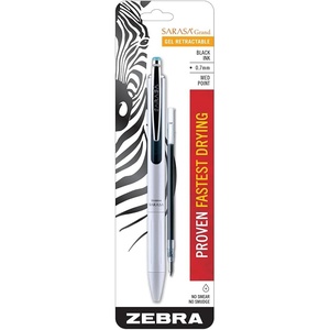 image:imageZebra Pen SARASA Grand Retractable Gel Pen Solid Brass Barrel FastDrying Black Ink 07mm Point Ideal for the LeftHanded Eliminates Smudging Black Brass Barrel 1Pack Plus Refill 91201White